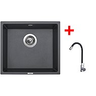 Sinks Frame 457 Titanium + Elasta stainless steel/black - Kitchen Sink and Tap Set