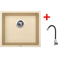 Sinks Frame 457 Sahara + Elasta stainless steel/black - Kitchen Sink and Tap Set