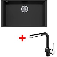 Sinks Cube 690U Nanoblack + Mix 3 P Nanoblack - Kitchen Sink and Tap Set