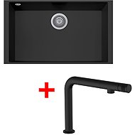 Sinks Cube 690U Nanoblack + Comforta Nanoblack - Kitchen Sink and Tap Set