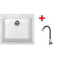Sinks Cube 560 Milk + Elasta stainless steel/black - Kitchen Sink and Tap Set