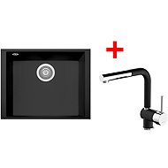 Sinks Cube 490U Nanoblack + Mix 3 P Nanoblack - Kitchen Sink and Tap Set