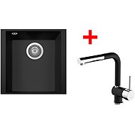 Sinks Cube 340U Nanoblack + Mix 3 P Nanoblack - Kitchen Sink and Tap Set