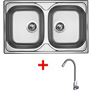 Sinks Classic 800 Duo + Elasta stainless steel/grey - Kitchen Sink and Tap Set