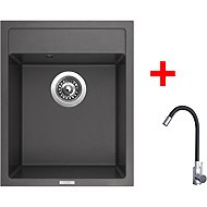 Sinks Classic 400 Titanium + Elasta stainless steel/black - Kitchen Sink and Tap Set
