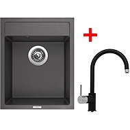 Sinks Classic 400 Pureblack + Vitalia GR - Kitchen Sink and Tap Set