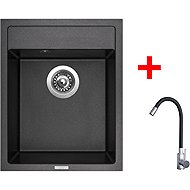 Sinks Classic 400 Metalblack + Elasta stainless steel/black - Kitchen Sink and Tap Set