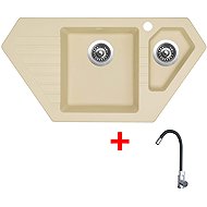 Sinks Bravo 850.1 Sahara + Elasta stainless steel/black - Kitchen Sink and Tap Set