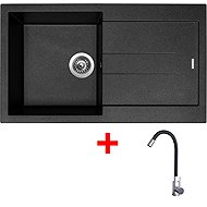 Sinks Amanda 860 Metalblack + Elasta stainless steel/black - Kitchen Sink and Tap Set