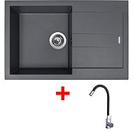 Sinks Amanda 780 Titanium + Elasta stainless steel/black - Kitchen Sink and Tap Set