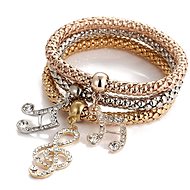 Silver Star flexible bracelet made of surgical steel, 3 pieces violin key - Bracelet