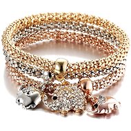 Silver Star flexible bracelet made of surgical steel, 3 pieces elephants - Bracelet