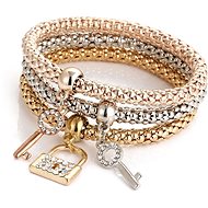 Silver Star flexible bracelet made of surgical steel, 3 pieces with lock - Bracelet