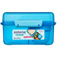 Sistema Three-chamber yoghurt box with double lid 2 l, blue - Lunch Box