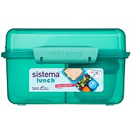 Sistema Three-chamber yoghurt box with double lid 2 l, green - Lunch Box