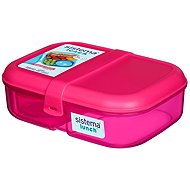 Sistema Three-chamber lunch box with yoghurt container 1,1 l, pink - Lunch Box