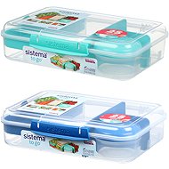 Sistema Three-chamber lunch box with yoghurt container and bowl 1,48 l, mix of colours - Lunch Box