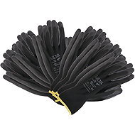SIXTOL Polyester semi-wet work gloves in PU Glove PE-PU 11, black, size 11", 6 pairs - Work Gloves