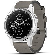 Garmin Fenix 5S Plus Sapphire White Optic Grey Suede Band - Smart Watch