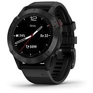Garmin Fenix 6 Glass, Black/Black Band (MAP/Music) - Smart hodinky