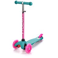 Meteor MINI SCOOTER with luminous wheels, turquoise - Children's Scooter