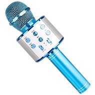 Karaoke bluetooth microphone with round speaker, blue - Microphone