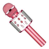 Karaoke bluetooth microphone with round speaker, rose gold - Microphone