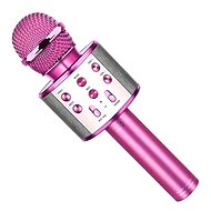 Karaoke bluetooth microphone with round speaker, pink - Microphone