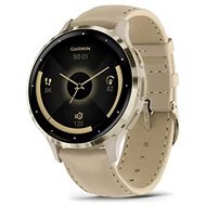 Garmin Venu 3S Cream Gold/French Gray Leather Band - Smart hodinky