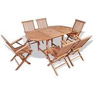 7-piece garden dining set solid teak wood, 44685 - Garden Furniture