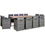13-piece garden dining set with cushions polyrattan anthracite, 46383 - Garden Furniture