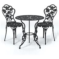 3-piece bistro set cast aluminium black, 317739 - Garden Furniture