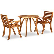 3-piece garden dining set solid acacia wood, 3057909 - Garden Furniture