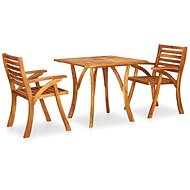 3-piece garden dining set solid acacia wood, 3057912 - Garden Furniture