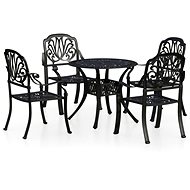 5-piece bistro set cast aluminium black, 3070602 - Garden Furniture