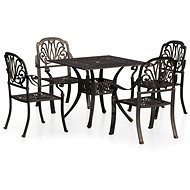 5-piece bistro set cast aluminium bronze, 3070604 - Garden Furniture