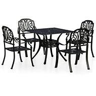 5-piece bistro set cast aluminium black, 3070605 - Garden Furniture