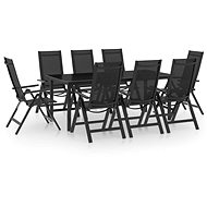 9-piece garden dining set aluminium anthracite, 3070641 - Garden Furniture