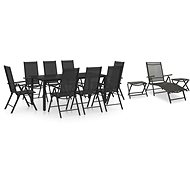 12-piece garden dining set black, 3070647 - Garden Furniture