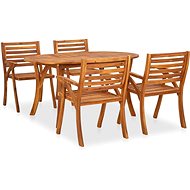 5-piece garden dining set solid acacia wood, 3057915 - Garden Furniture