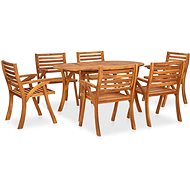 7-piece garden dining set solid acacia wood, 3057916 - Garden Furniture
