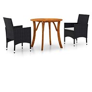 3-piece garden dining set black, 3071730 - Garden Furniture