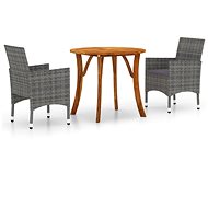 3-piece garden dining set grey , 3071731 - Garden Furniture