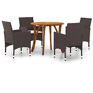 5-piece garden dining set brown, 3071737 - Garden Furniture