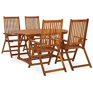 5-piece garden dining set solid acacia wood, 3058011 - Garden Furniture