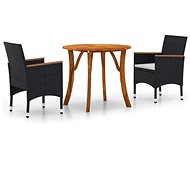 3-piece garden dining set black, 3071738 - Garden Furniture