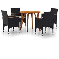 5-piece garden dining set black, 3071740 - Garden Furniture