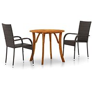 3-piece garden dining set brown, 3071748 - Garden Furniture