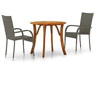 3-piece garden dining set grey, 3071750 - Garden Furniture