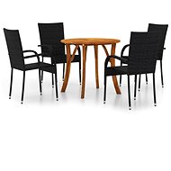 5-piece garden dining set black, 3071752 - Garden Furniture